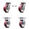 Service Caster 6 Inch Poly on Aluminum Caster Set with Roller Bearing 2 Swivel Lock and 2 Rigid SCC-35S620-PAR-BSL-2-R-2 - alternate 1